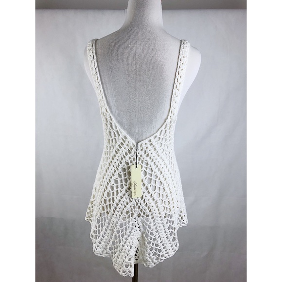 White crochet knit coverup - Picture 3 of 3
